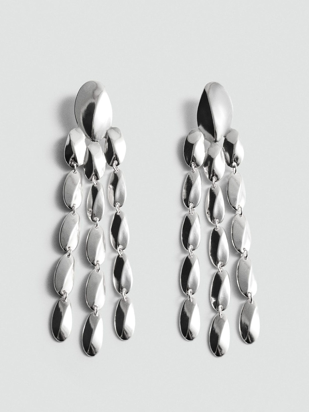 

MANGO Contemporary Drop Earrings, Silver