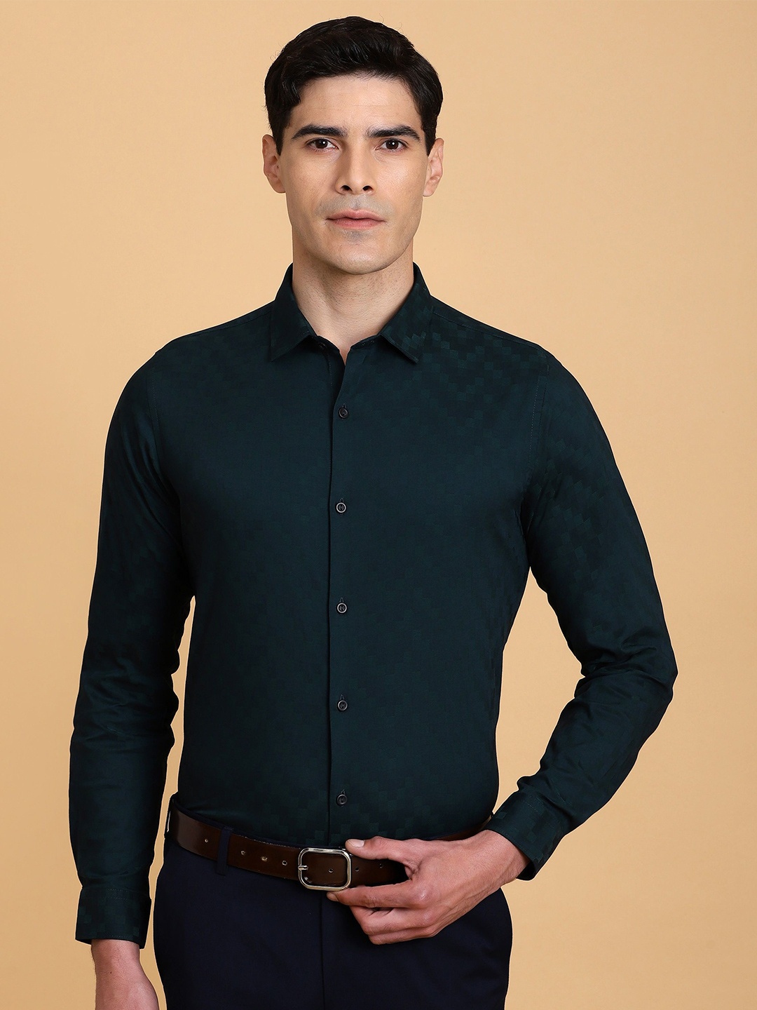 

Gavin Paris Men Classic Opaque Semiformal Shirt, Green