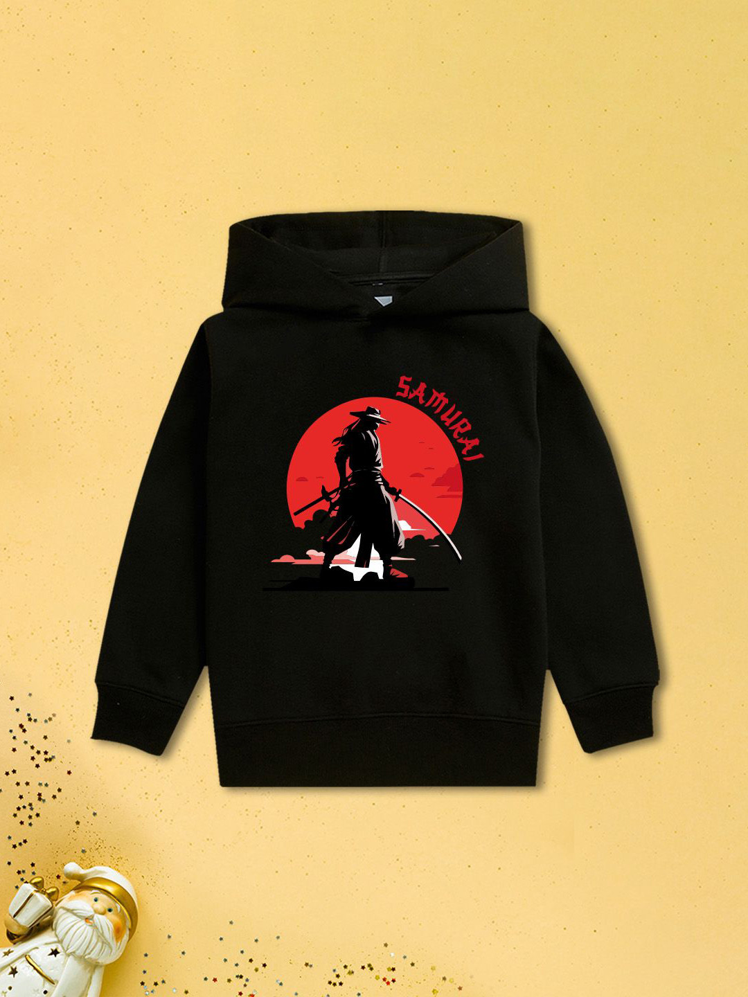 

NUSYL Boys Printed Hooded Sweatshirt, Black