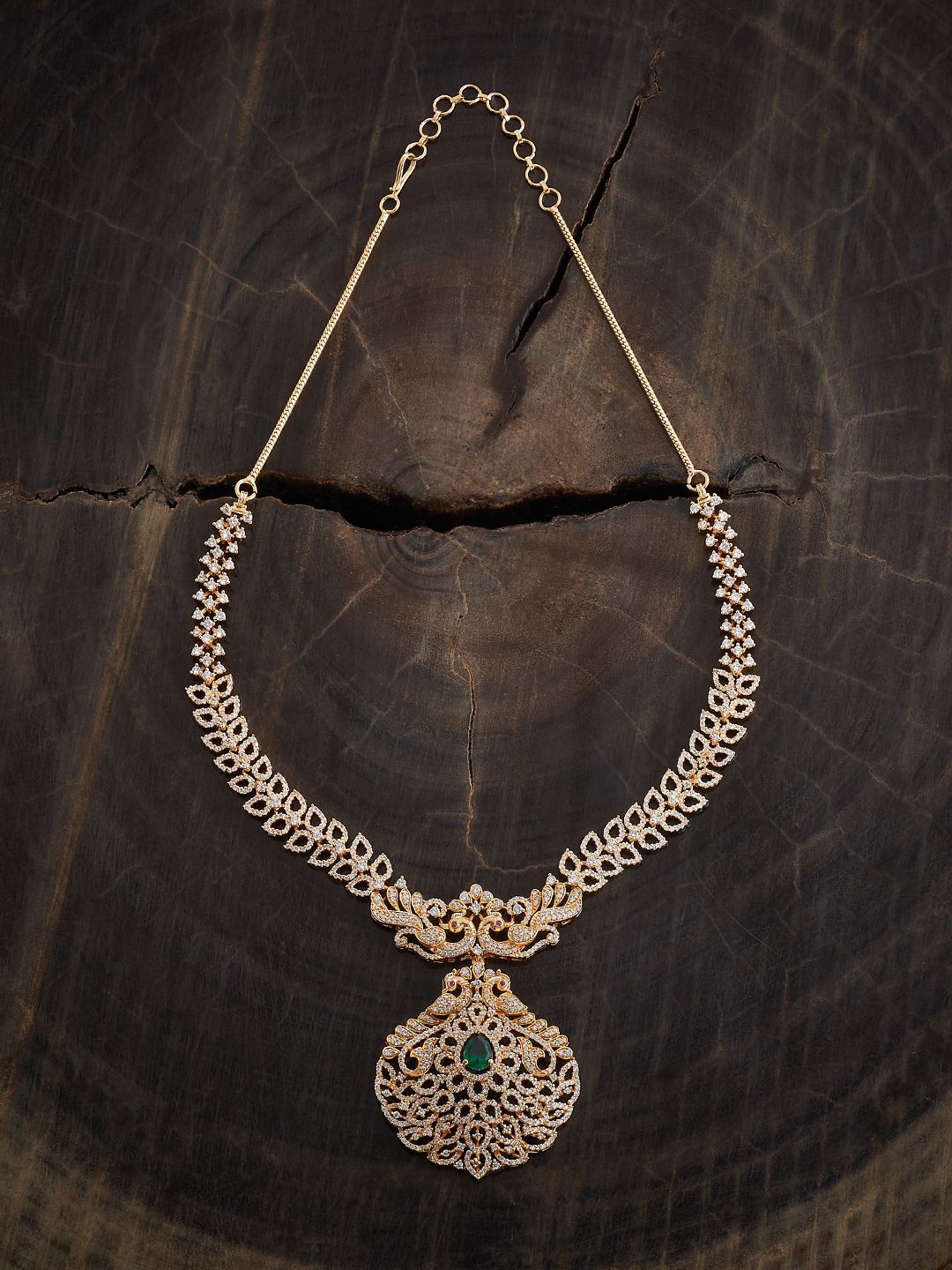 

Kushal's Fashion Jewellery Copper Cubic Zirconia Gold-Plated Necklace