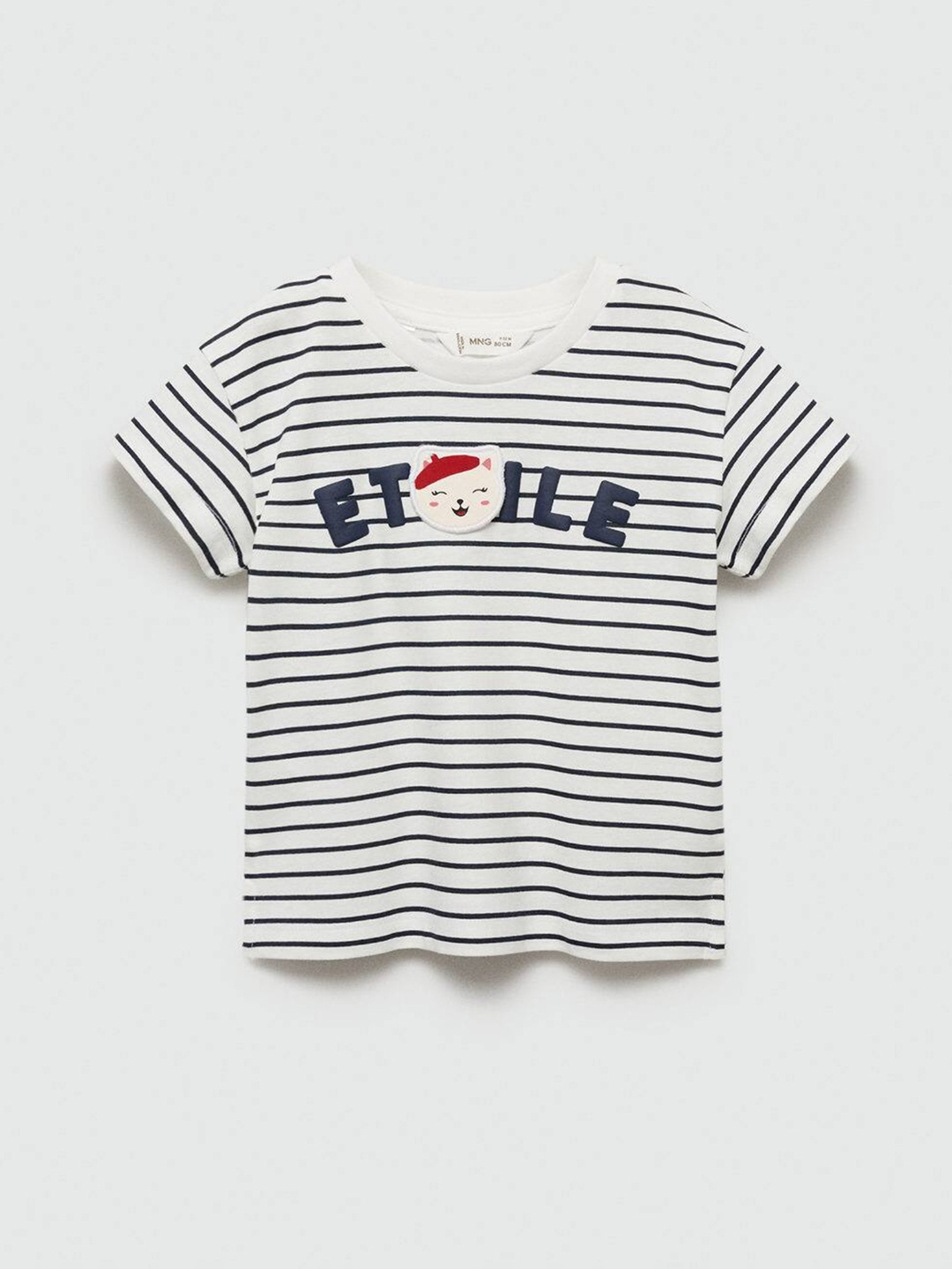 

Mango Kids Infants Girls Pure Cotton StripedT-shirt, Off white