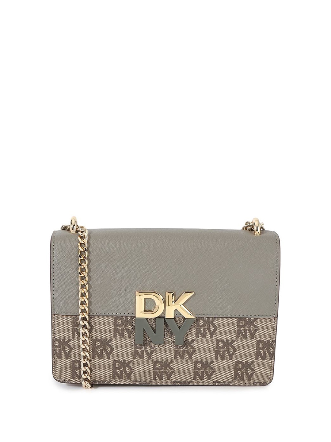 

DKNY Animal Printed PU Structured Sling Bag, Olive