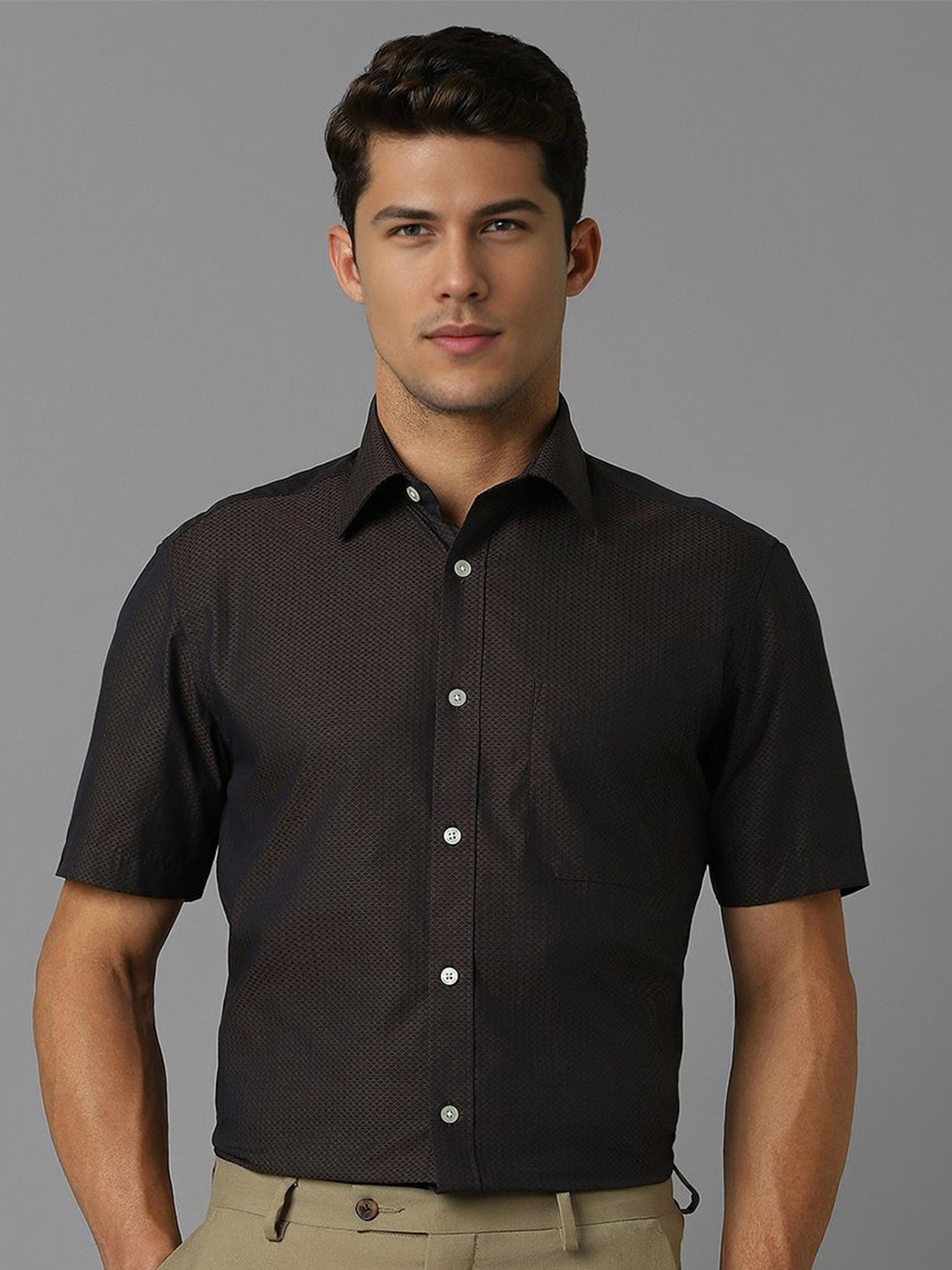 

Louis Philippe Men Classic Opaque Formal Shirt, Brown