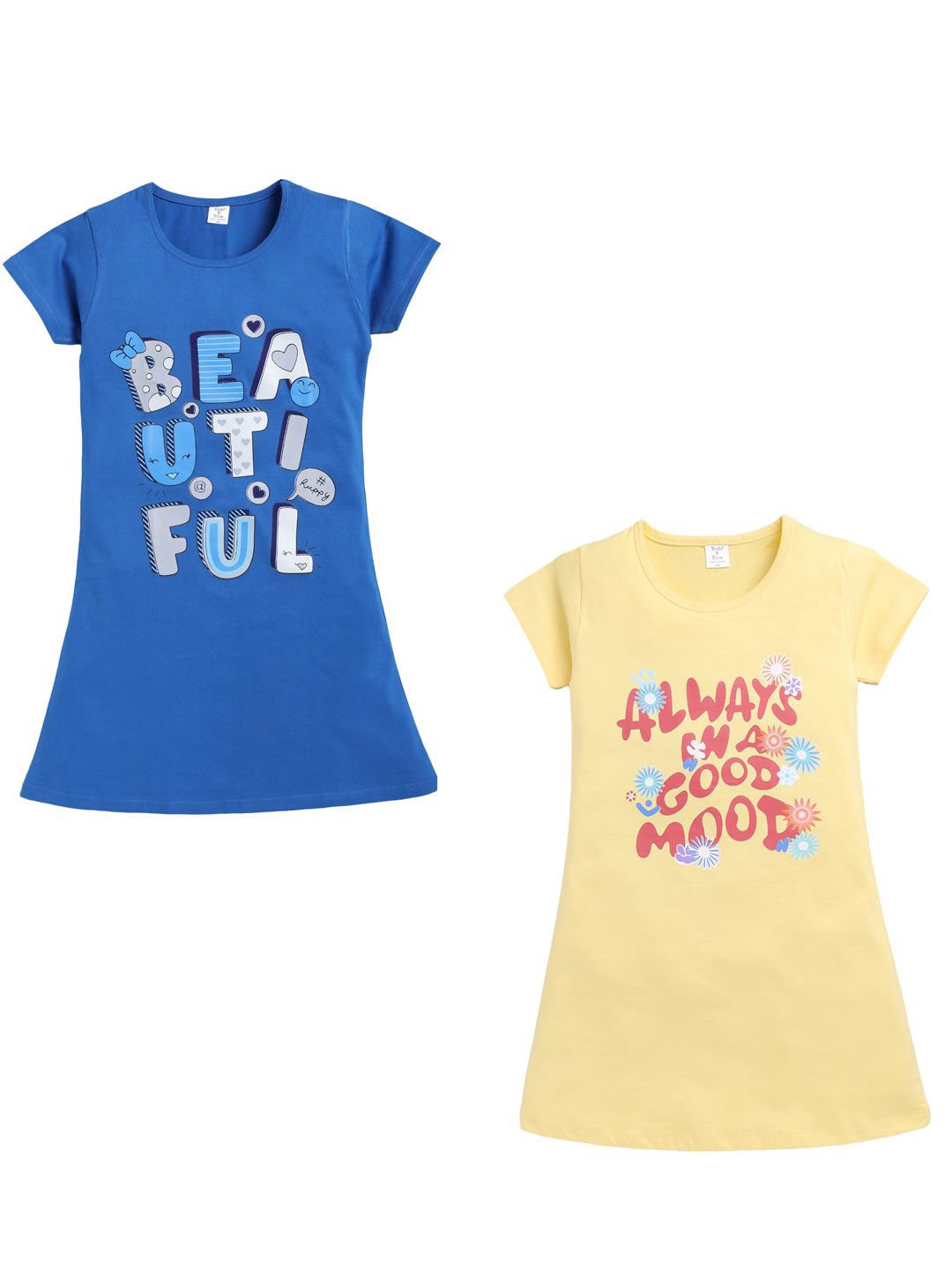 

Todd N Teen Girls Graphic Printed Nightdress, Blue