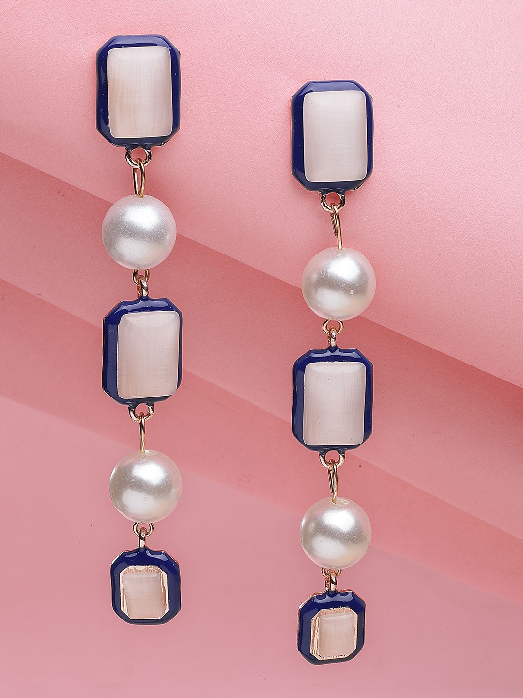 

Bohey by KARATCART Contemporary Drop Earrings, Peach