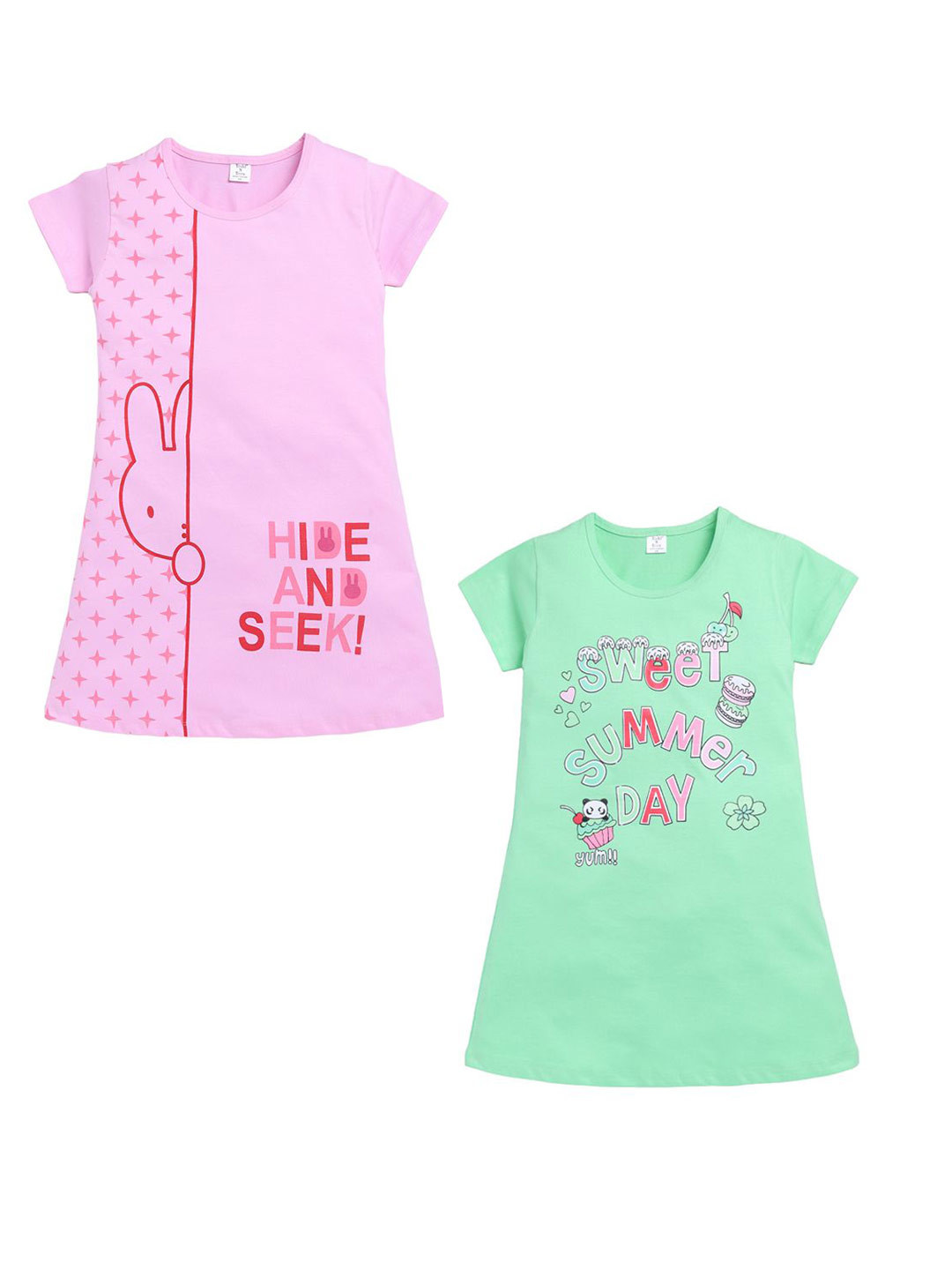 

Todd N Teen Girls Graphic Printed Nightdress, Green