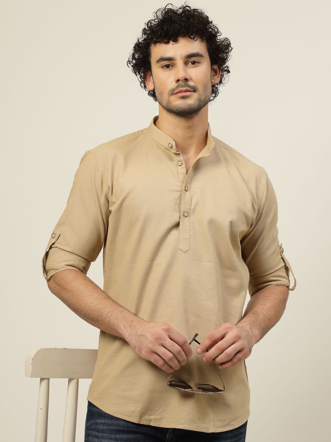 

JADEBERRY Men Classic Slim Fit Opaque Casual Shirt, Khaki