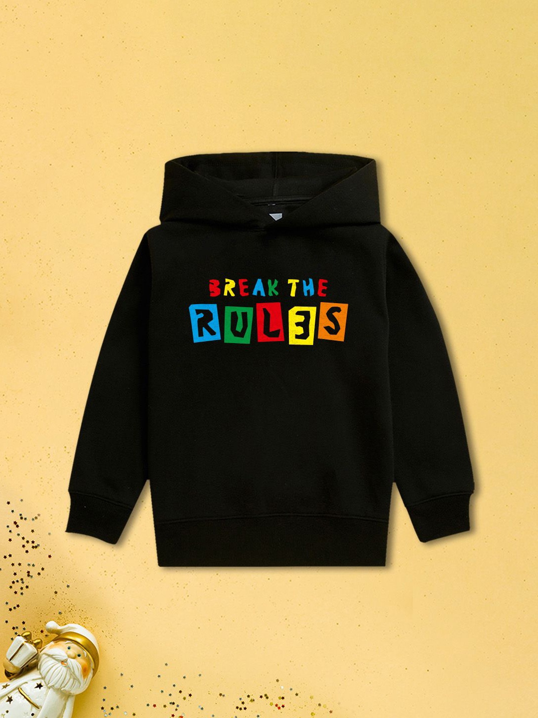 

NUSYL Boys Printed Hooded Sweatshirt, Black