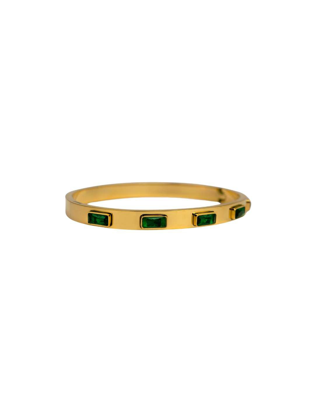 

Don't Call Me Princess Women Emerald Gold-Plated Bangle-Style Bracelet