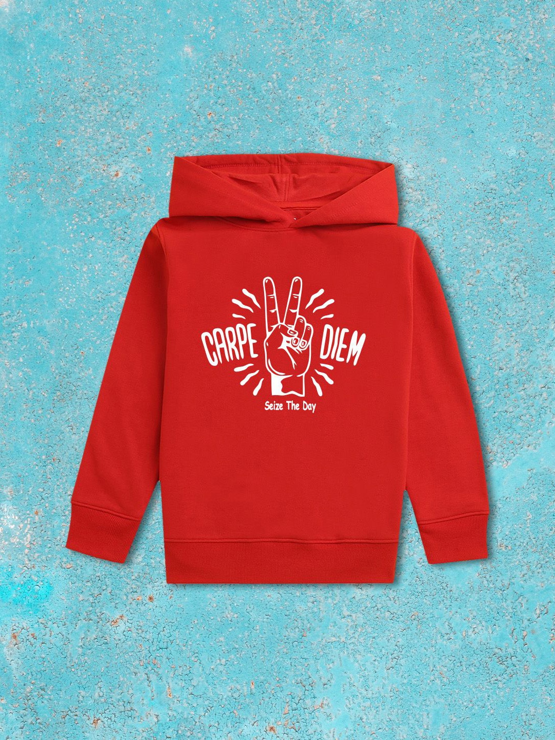 

NUSYL Boys Printed Hooded Sweatshirt, Red