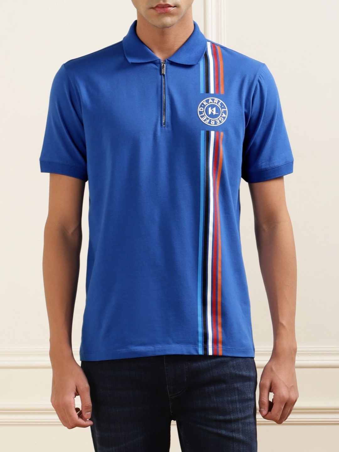 

Karl Lagerfeld Men Polo Collar T-shirt, Blue
