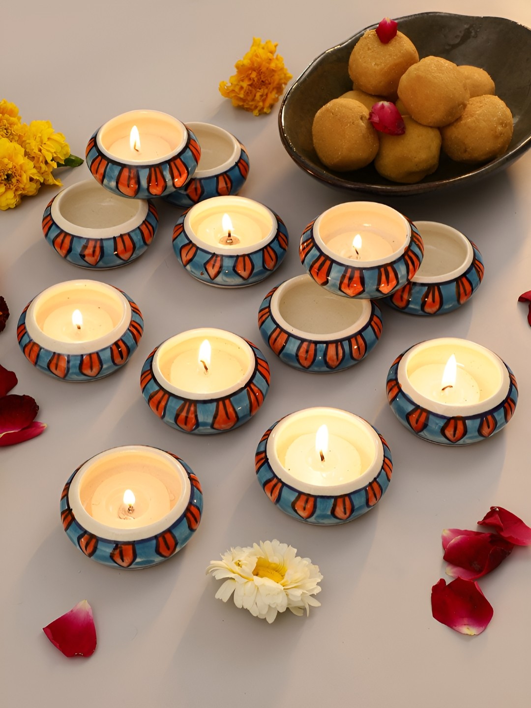 

VarEesha Blue & Red Candle Holder