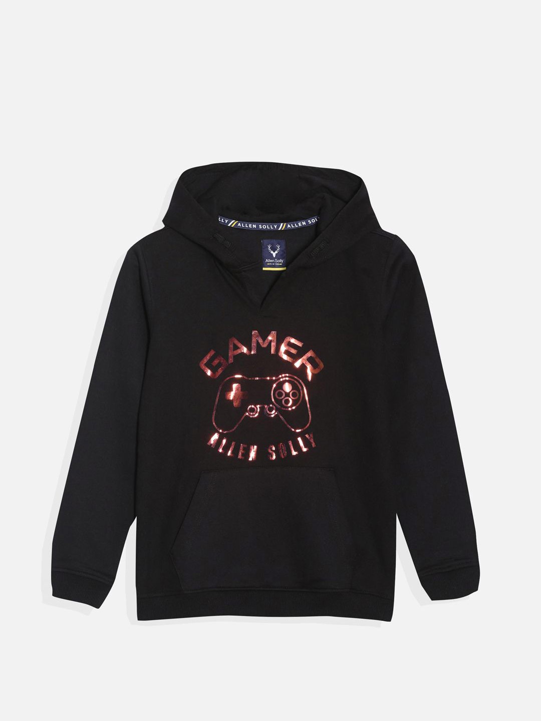 

Allen Solly Junior Boys Printed Hooded Sweatshirt, Black