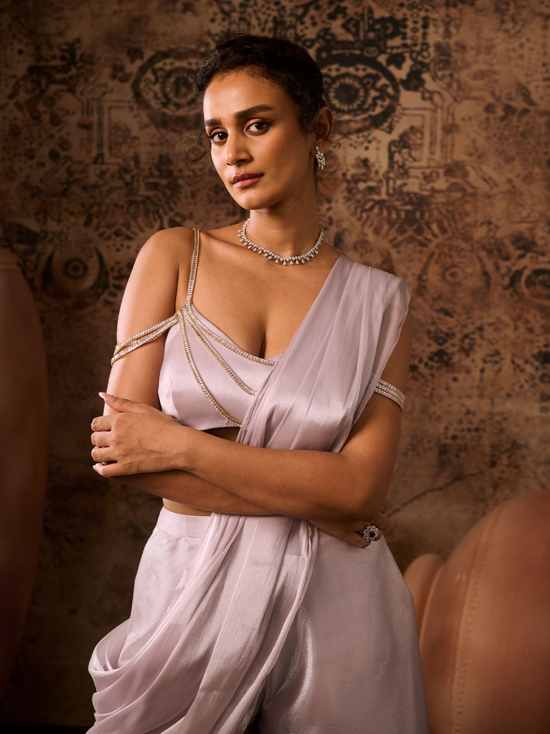 

Masumi Mewawalla Organza Ready to Wear Saree, Lavender