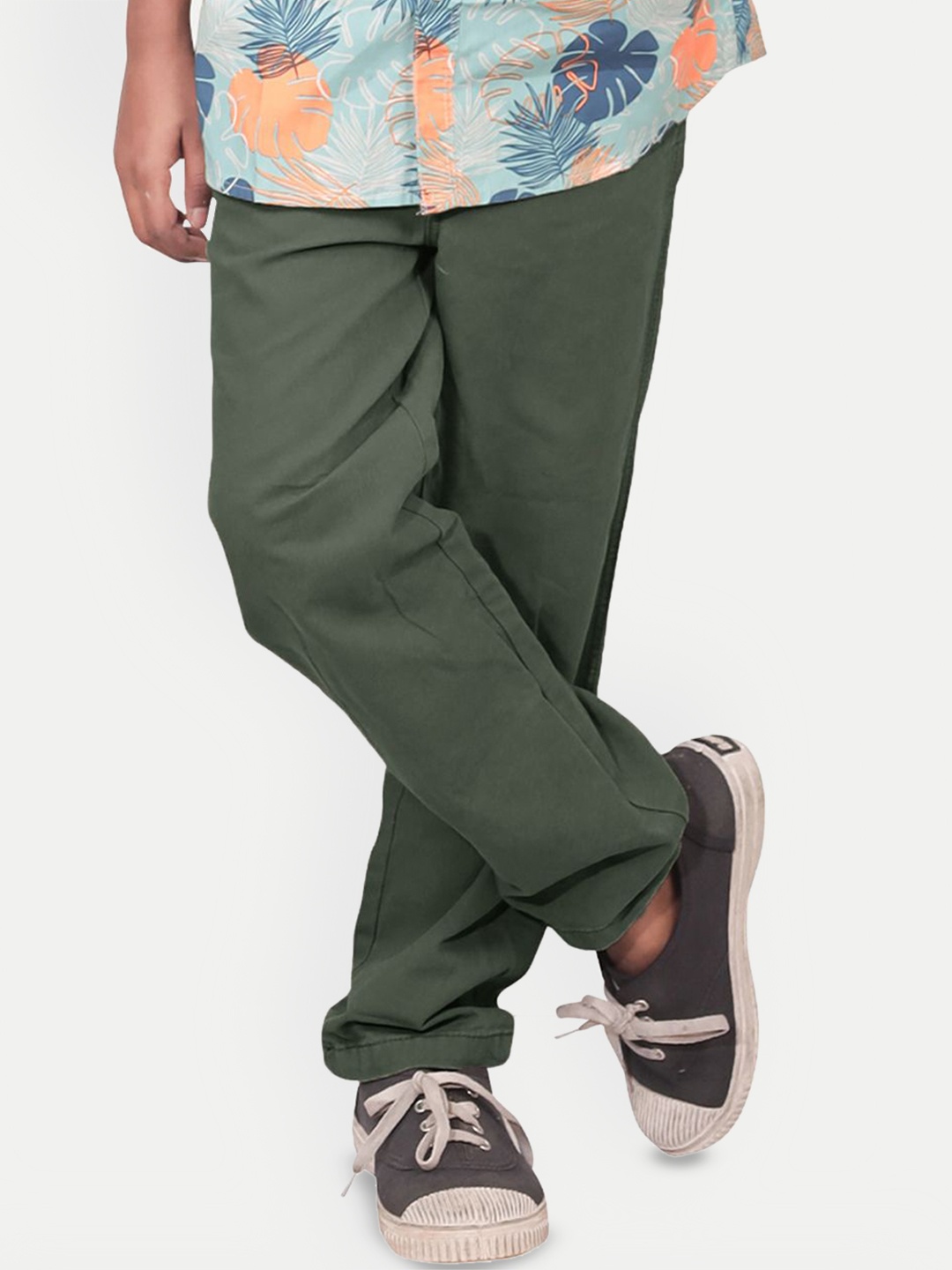

BAESD Solid Boys Original Chinos Trousers, Green