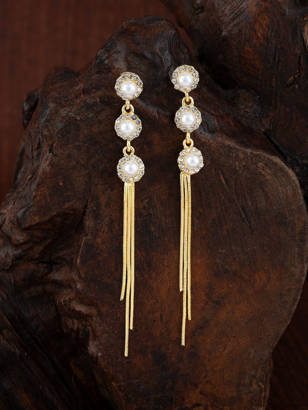 

E2O Contemporary Drop Earrings, Gold