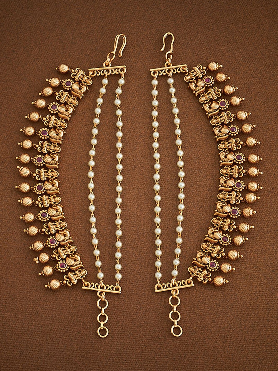 

Kushal's Fashion Jewellery Set Of 2 Women Embellished Hair Accessory, Gold