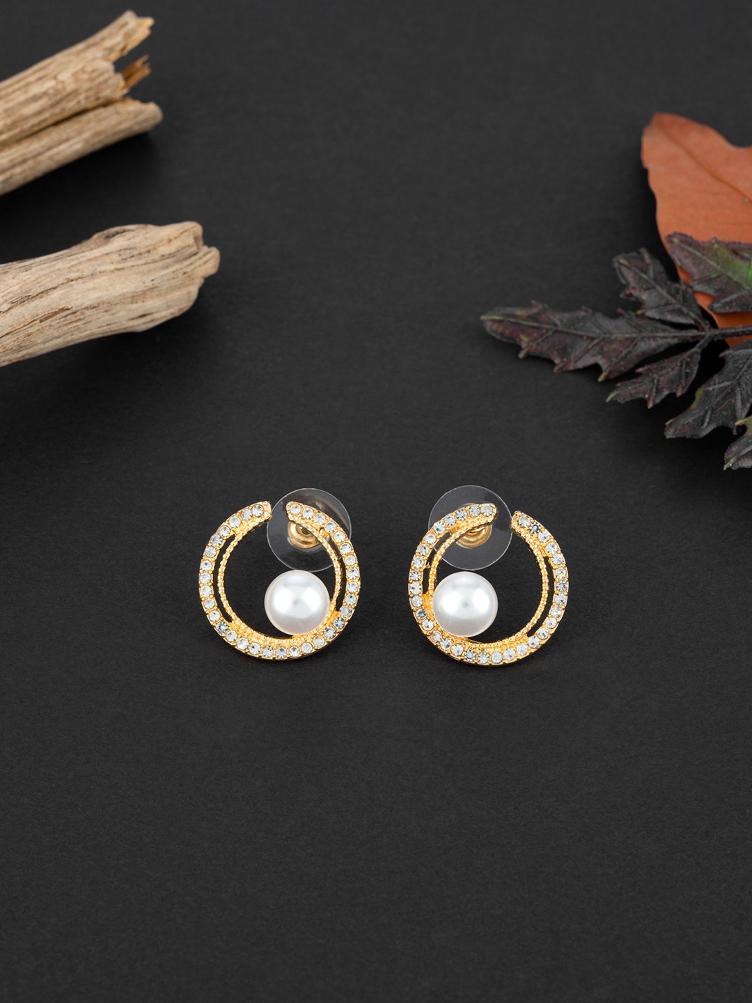 

E2O Contemporary Studs Earrings, Gold