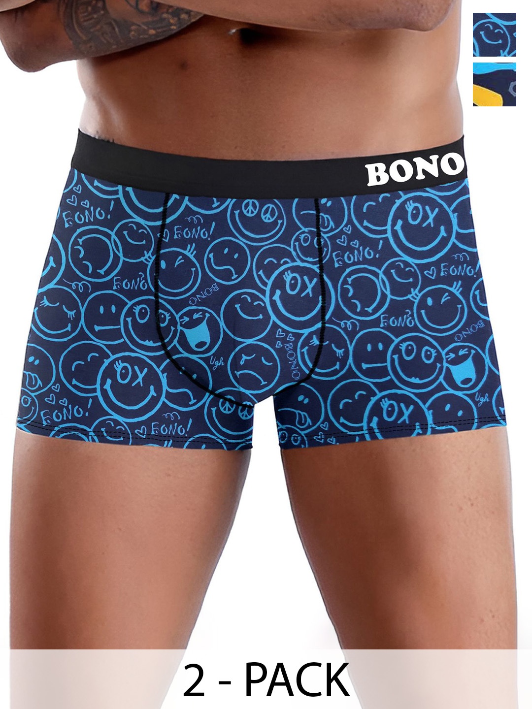 

DISPENSER Pack Of 2 Mid Rise Trunk Underwear V10-C1-C11-DG-Printed-M, Blue