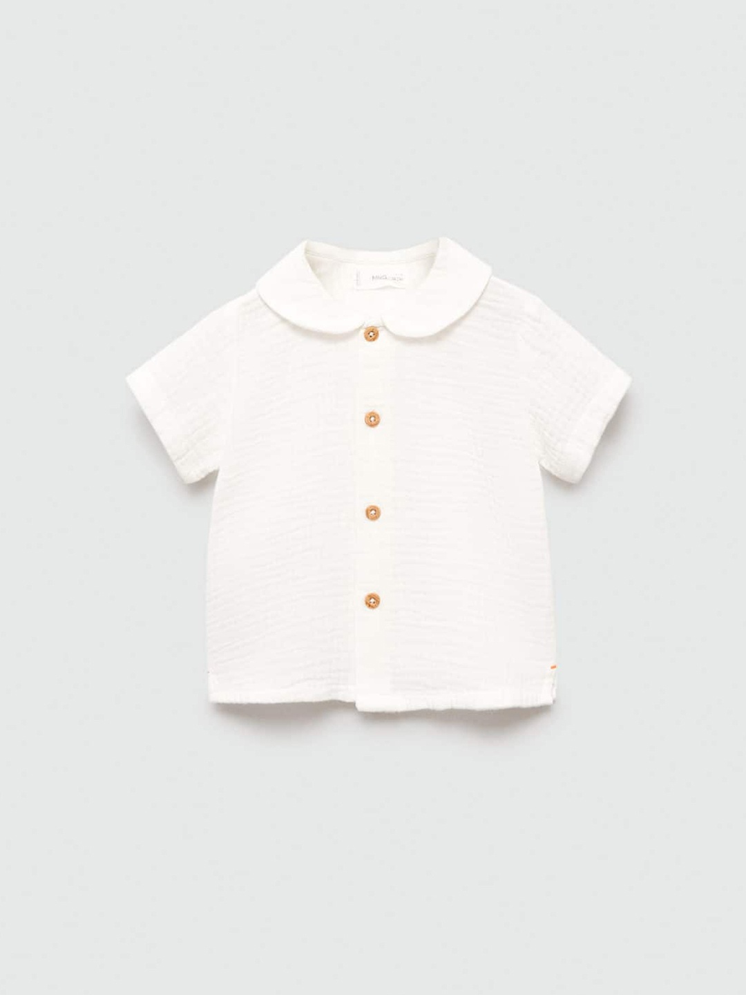 

Mango Kids Infants Pure Cotton Short Sleeves Casual Shirt, Off white