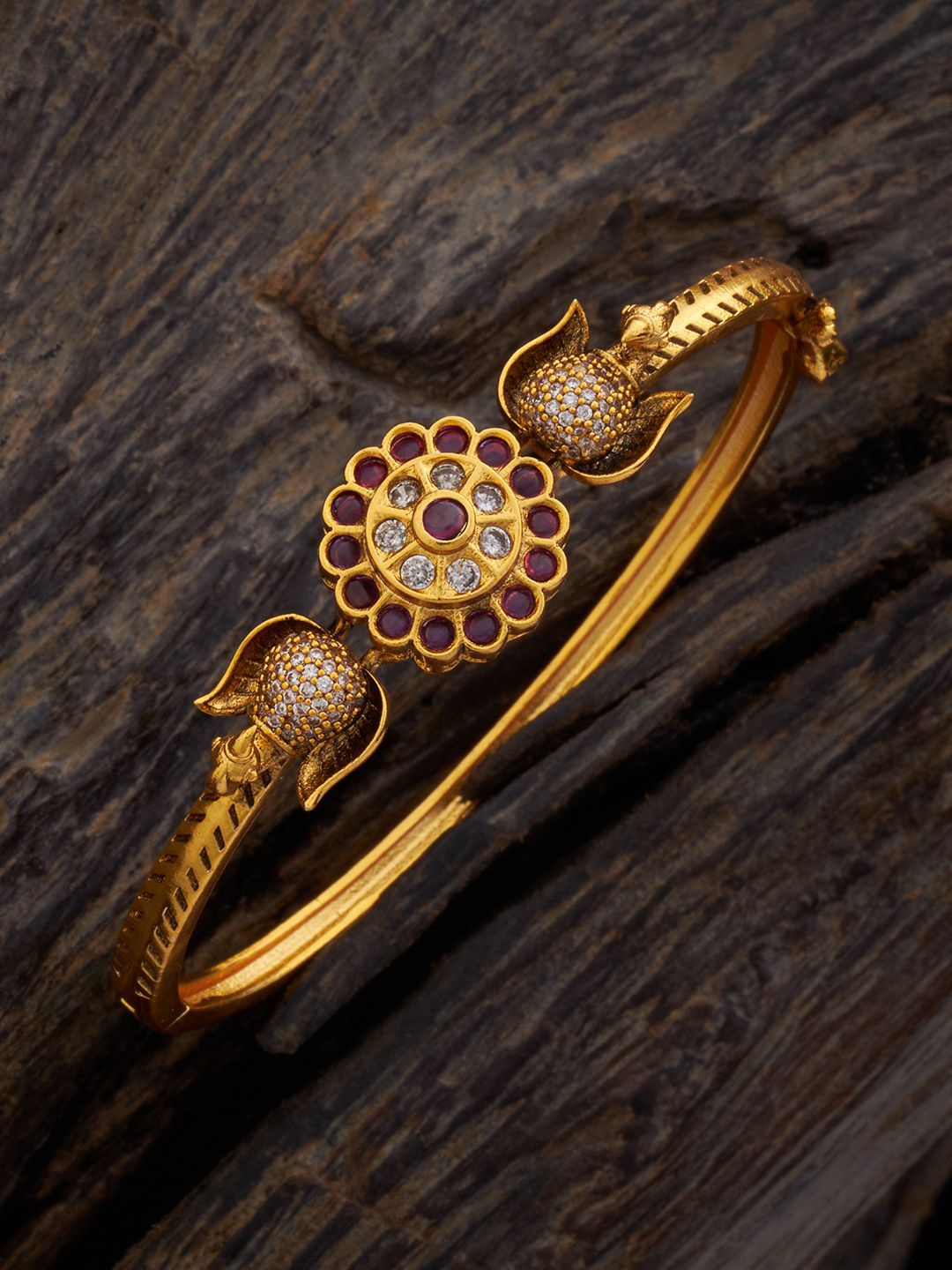 

Kushal's Fashion Jewellery Antique Gold-Plated Kada Bracelet