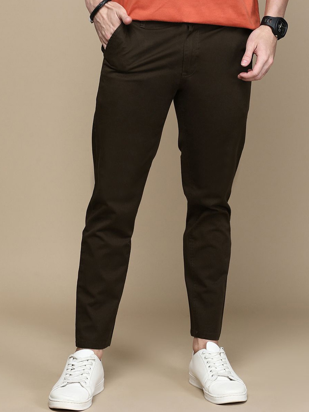 

Chennis Men Chinos Trousers, Brown