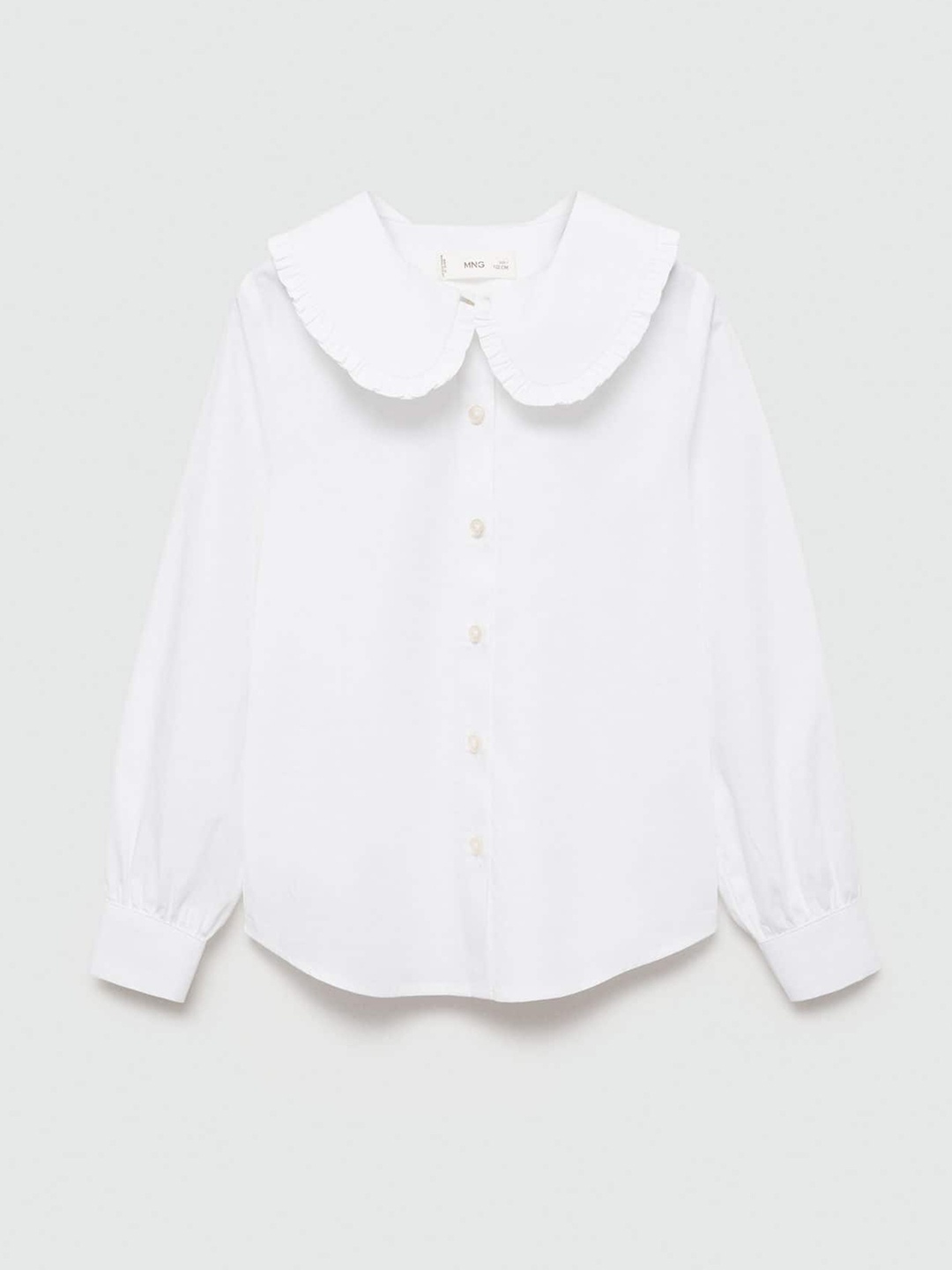 

Mango Kids Girls Pure Cotton Peter Pan Collar Shirt, White