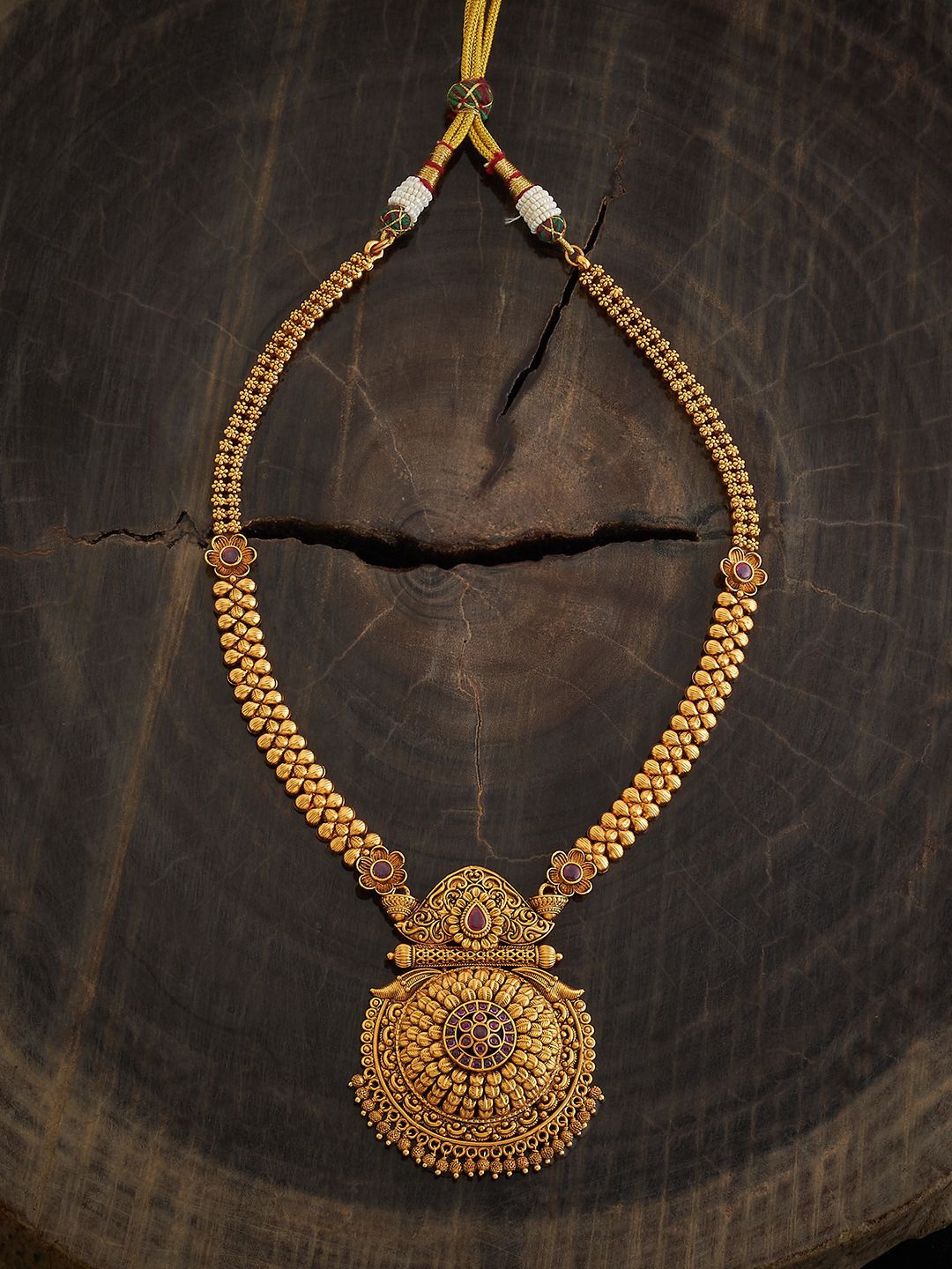 

Kushal's Fashion Jewellery Copper Gold-Plated Antique Necklace