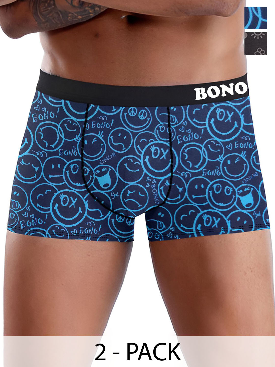 

DISPENSER Pack of 2 Printed Mid-Rise Short Trunks V4-C8-C11-DG-Printed-M, Blue