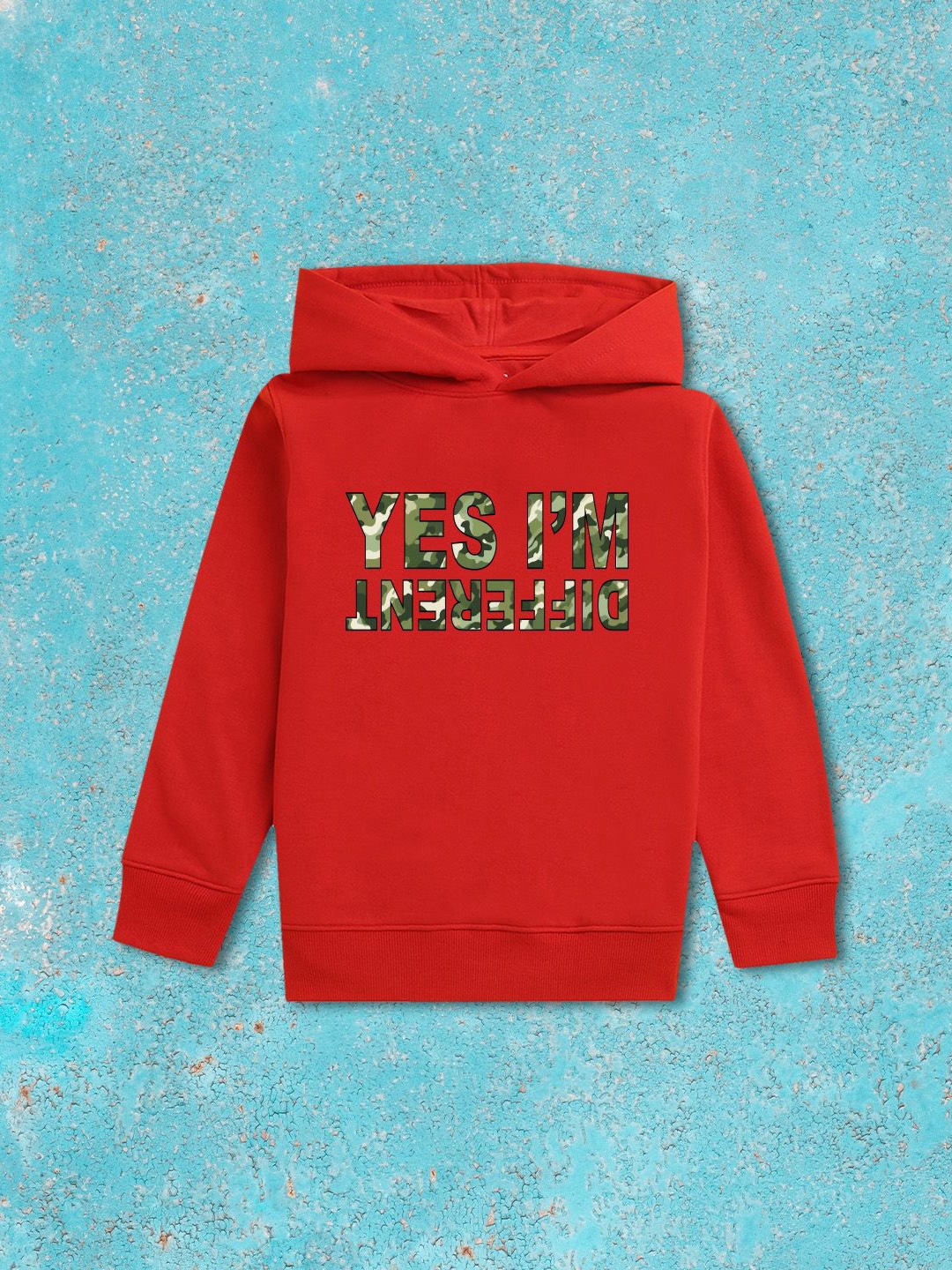 

NUSYL Boys Printed Hooded Sweatshirt, Red