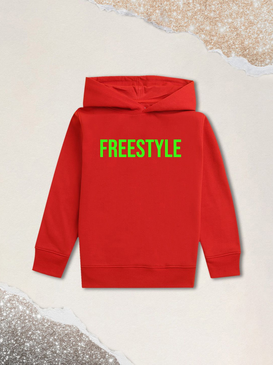 

NUSYL Boys Printed Hooded Sweatshirt, Red