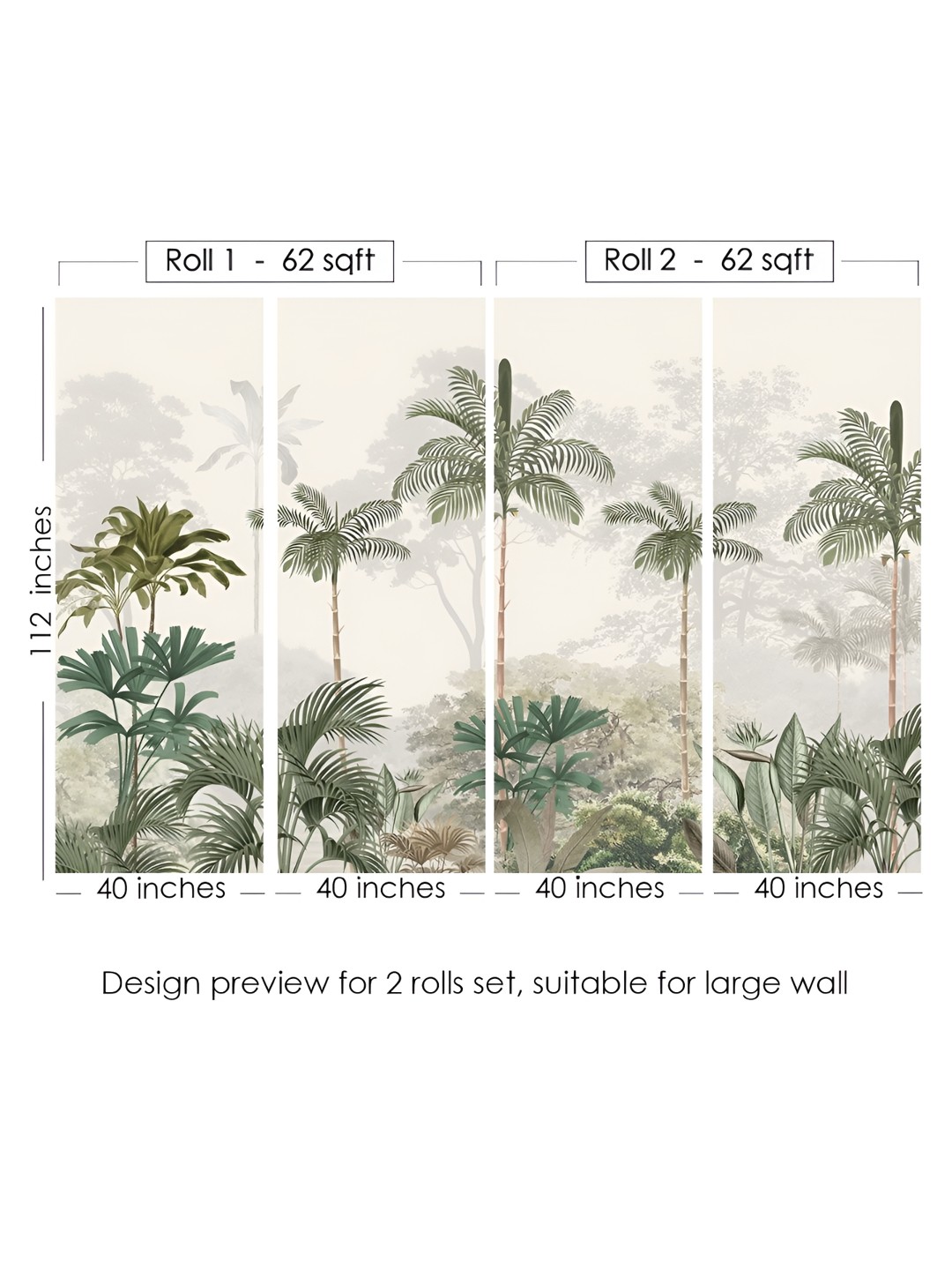 

Life n Colors Kovalam Paradise Green Self-Adhesive Floral and Botanical Wall Stickers