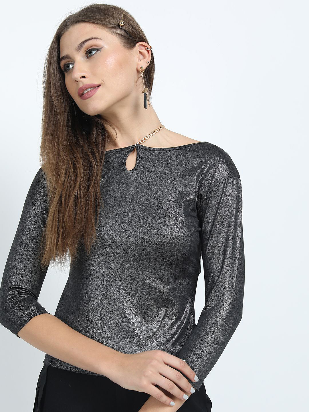 

Tokyo Talkies Tie-Up Neck Top, Black