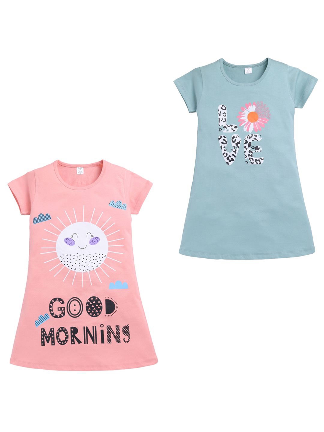 

Todd N Teen Girls Graphic Printed Nightdress, Blue