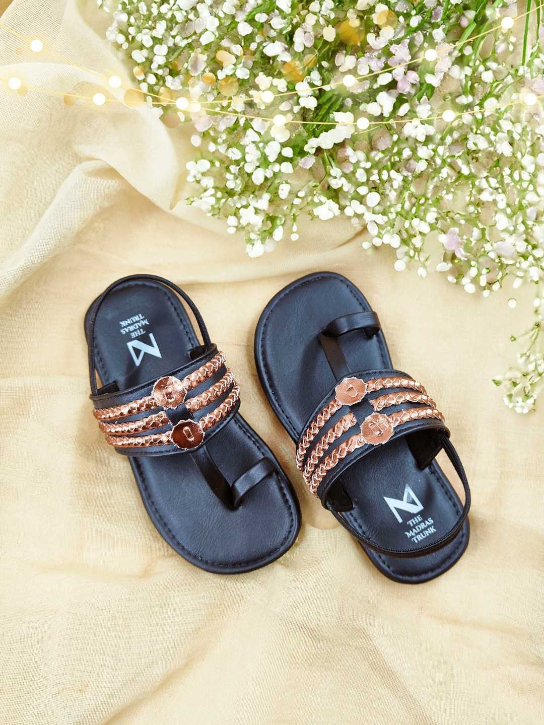 

THE MADRAS TRUNK Kids Open Toe Comfort Sandals, Copper
