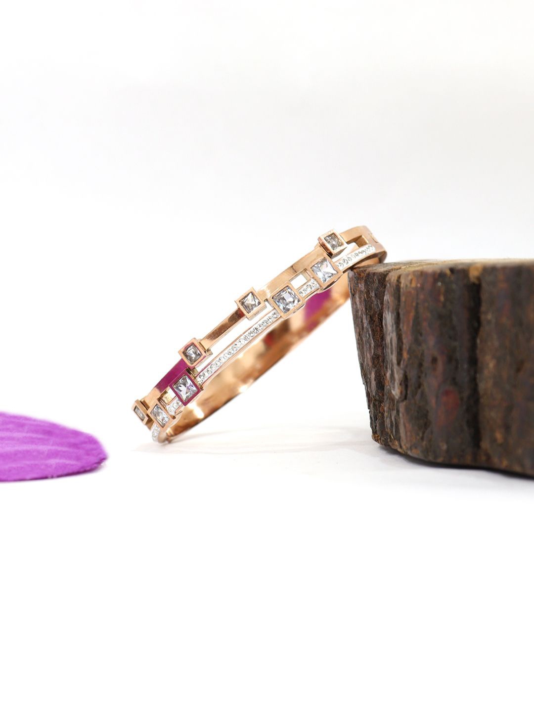 

VAGHBHATT Women Rose Gold-Plated Bangle-Style Bracelet