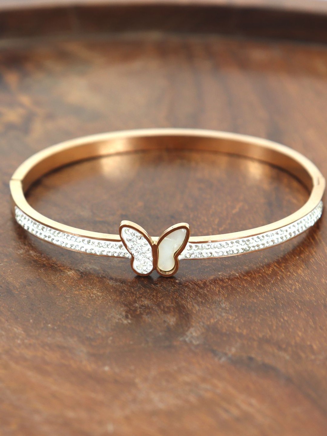 

VAGHBHATT Women Rose Gold-Plated Bangle-Style Bracelet