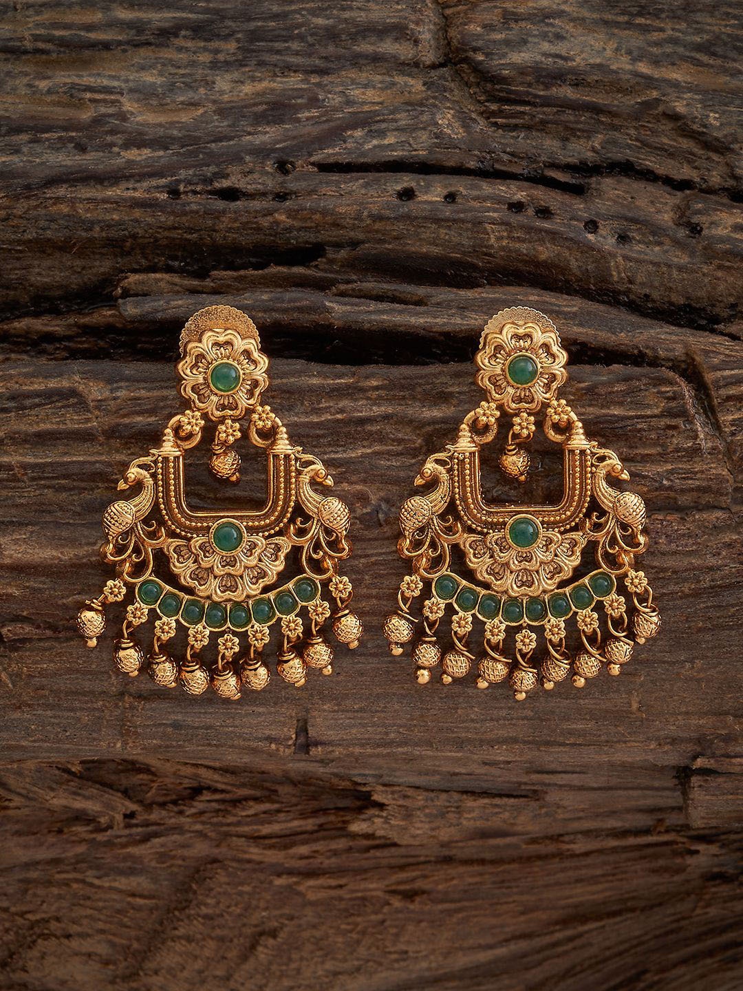 

Kushal's Fashion Jewellery Gold Plated Classic Antique Chandbalis