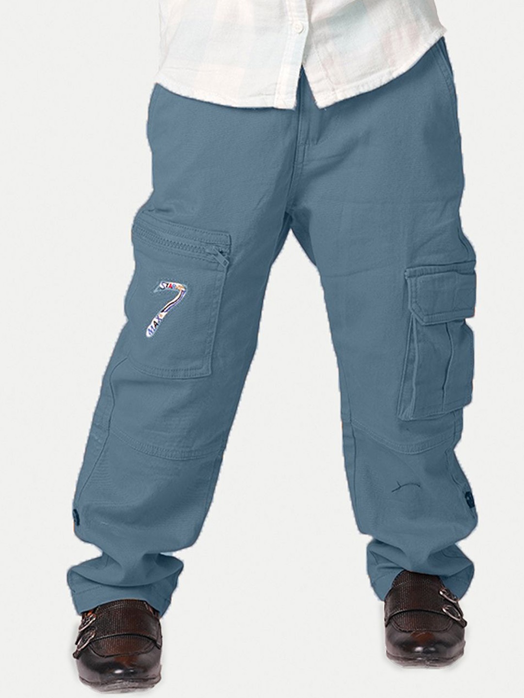

BAESD Solid Boys Original Cargos Trousers, Blue