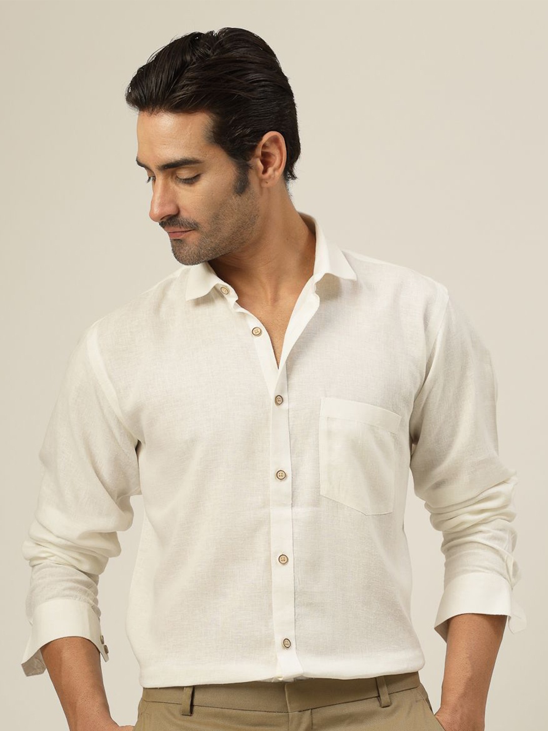 

JADEBERRY Men Classic Slim Fit Opaque Casual Shirt, White