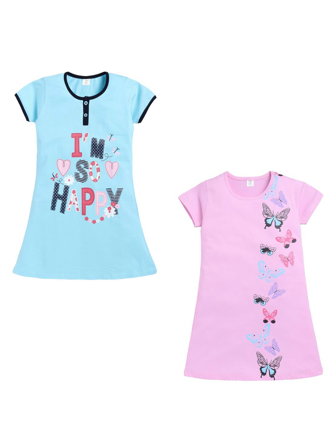 

Todd N Teen Girls Pack of 2 Printed Nightdress, Blue