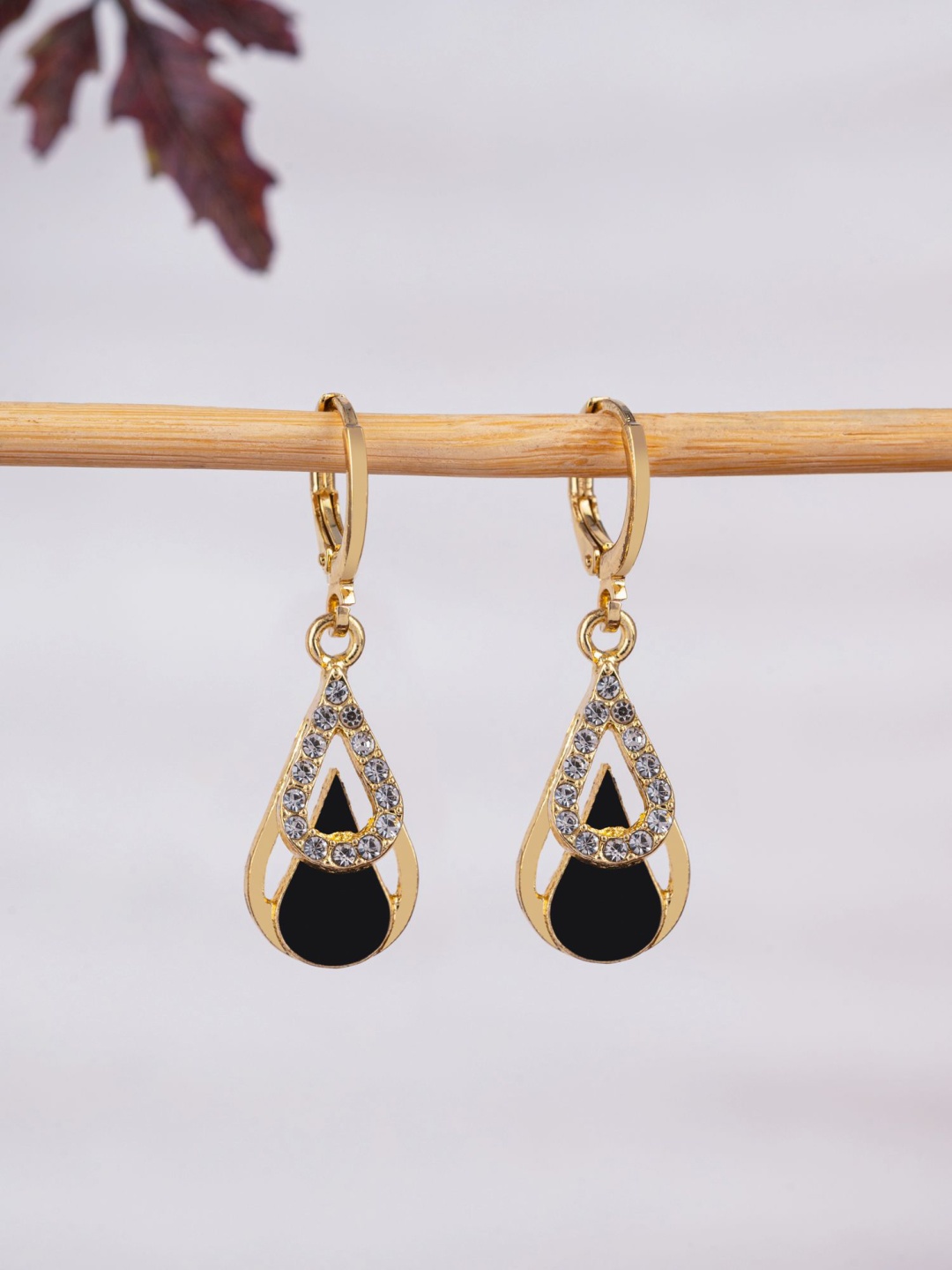 

E2O Contemporary Drop Earrings, Black