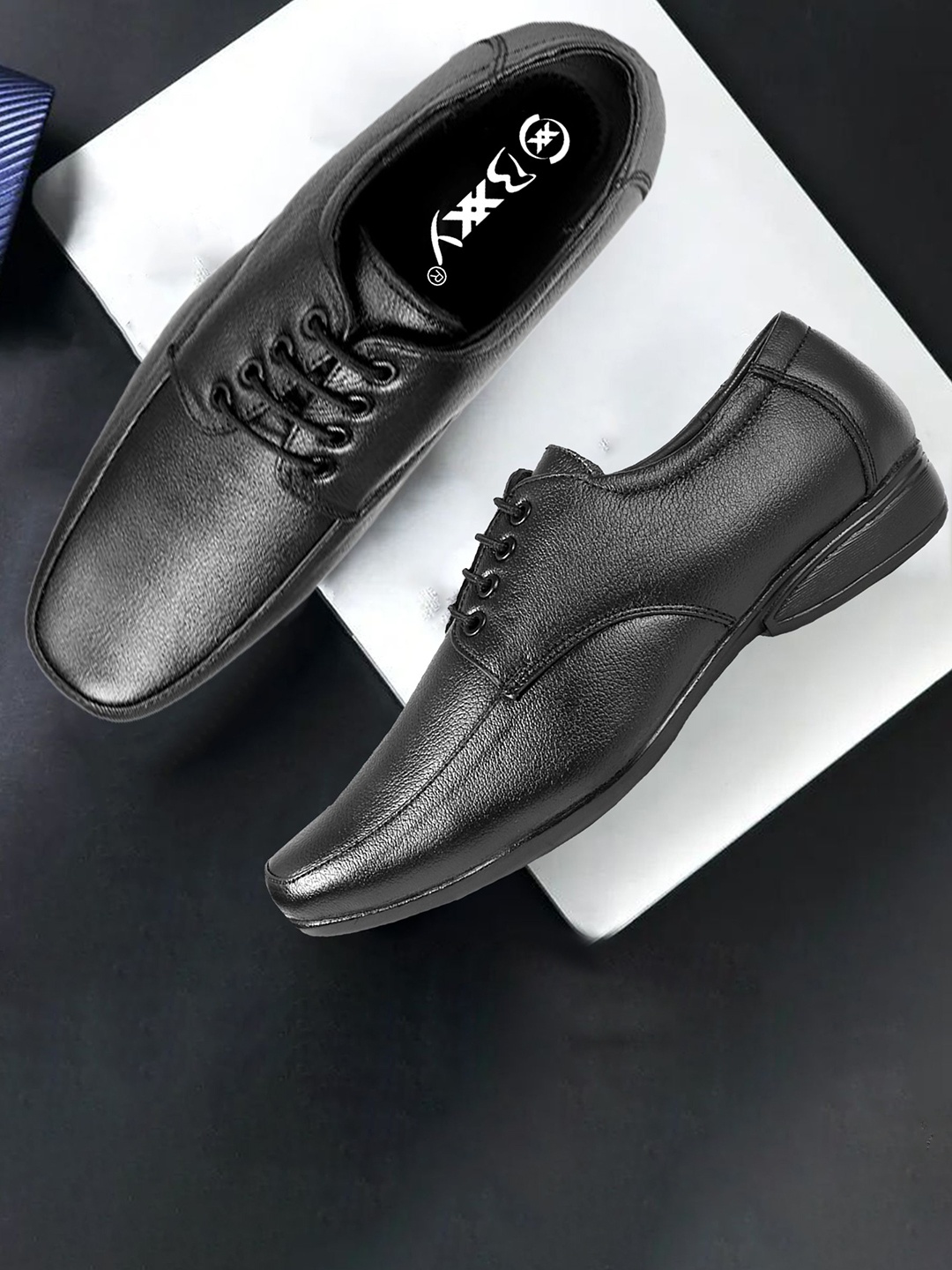 

Bxxy Men Leather Formal Derbys, Black