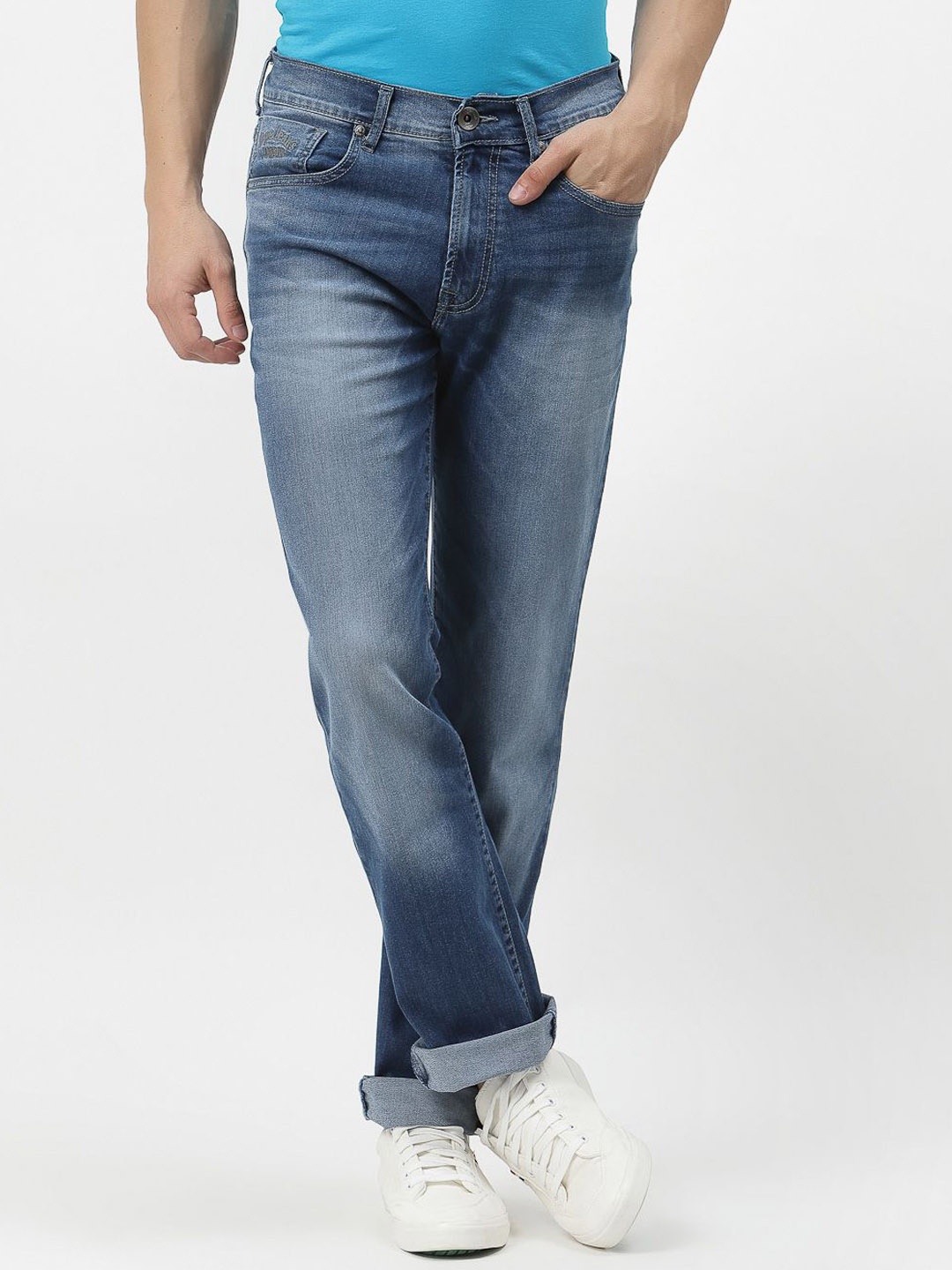 

Pepe Jeans Men Holborne Regular Fit Mid-Rise Cotton Heavy Fade Stretchable Jeans, Blue
