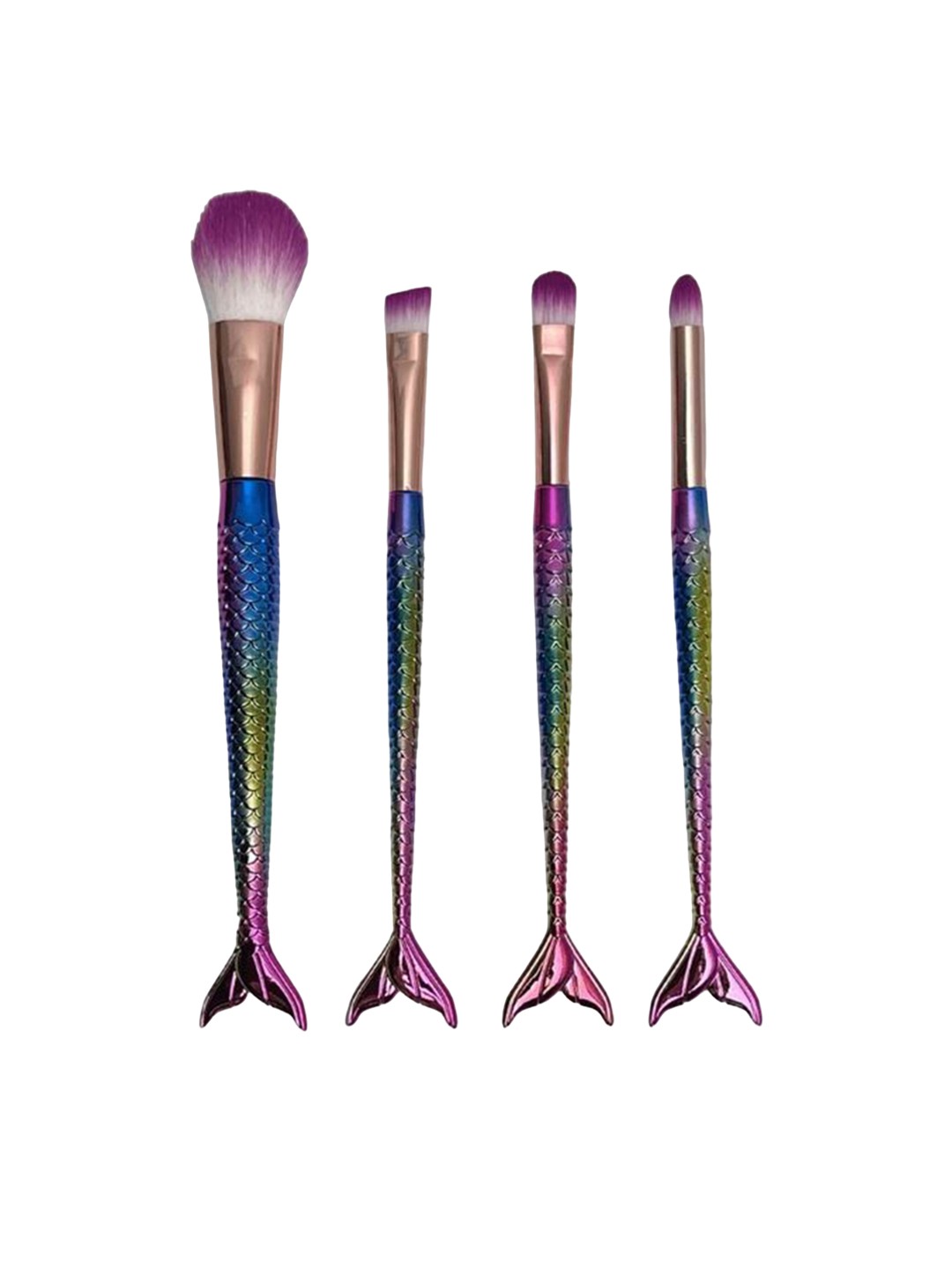 

FAVON Set Of 4 Professional Mermaid Shaped Makeup Brush Set, Multi