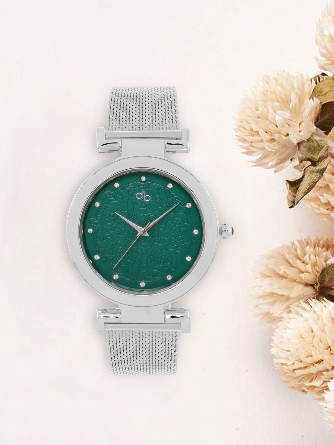 

DressBerry Women Brass Printed Dial & Bracelet Style Straps Analogue Watch DB24-13A, Green