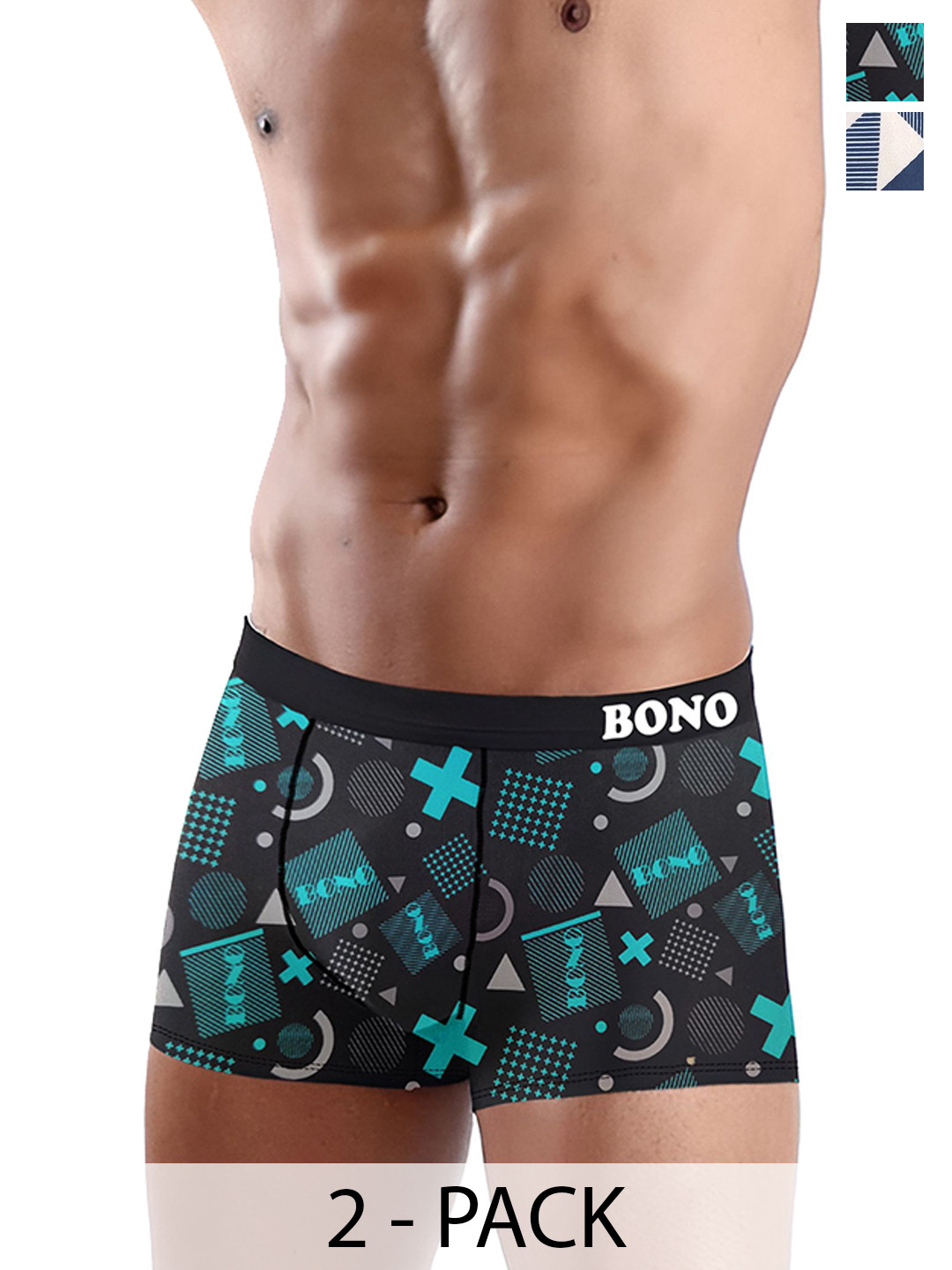 

DISPENSER Pack Of 2 Printed Breathability Trunk V3-C2-C6-DG-Printed-L-Multi 3, Black