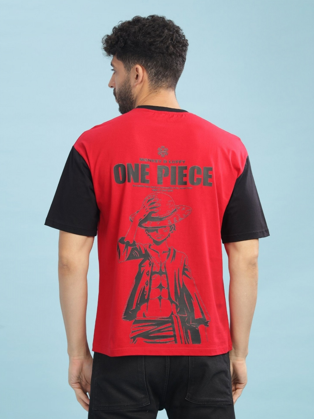 

CAPTCHA Men Graphic Printed Round Neck Cotton Oversized T-Shirt, Red