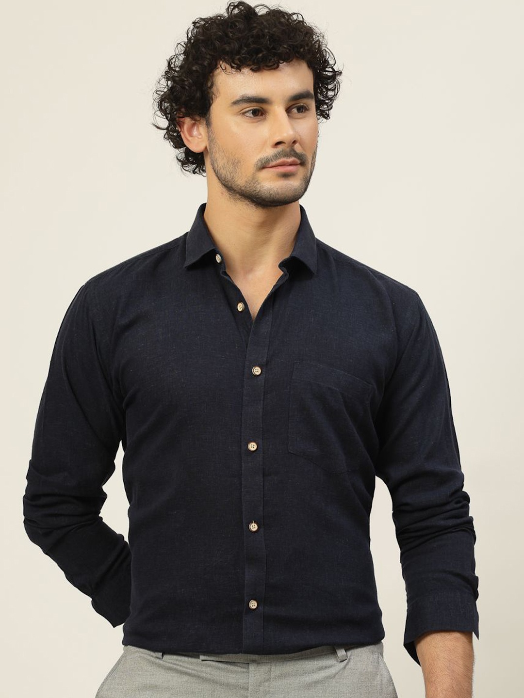 

JADEBERRY Men Classic Slim Fit Opaque Casual Shirt, Blue