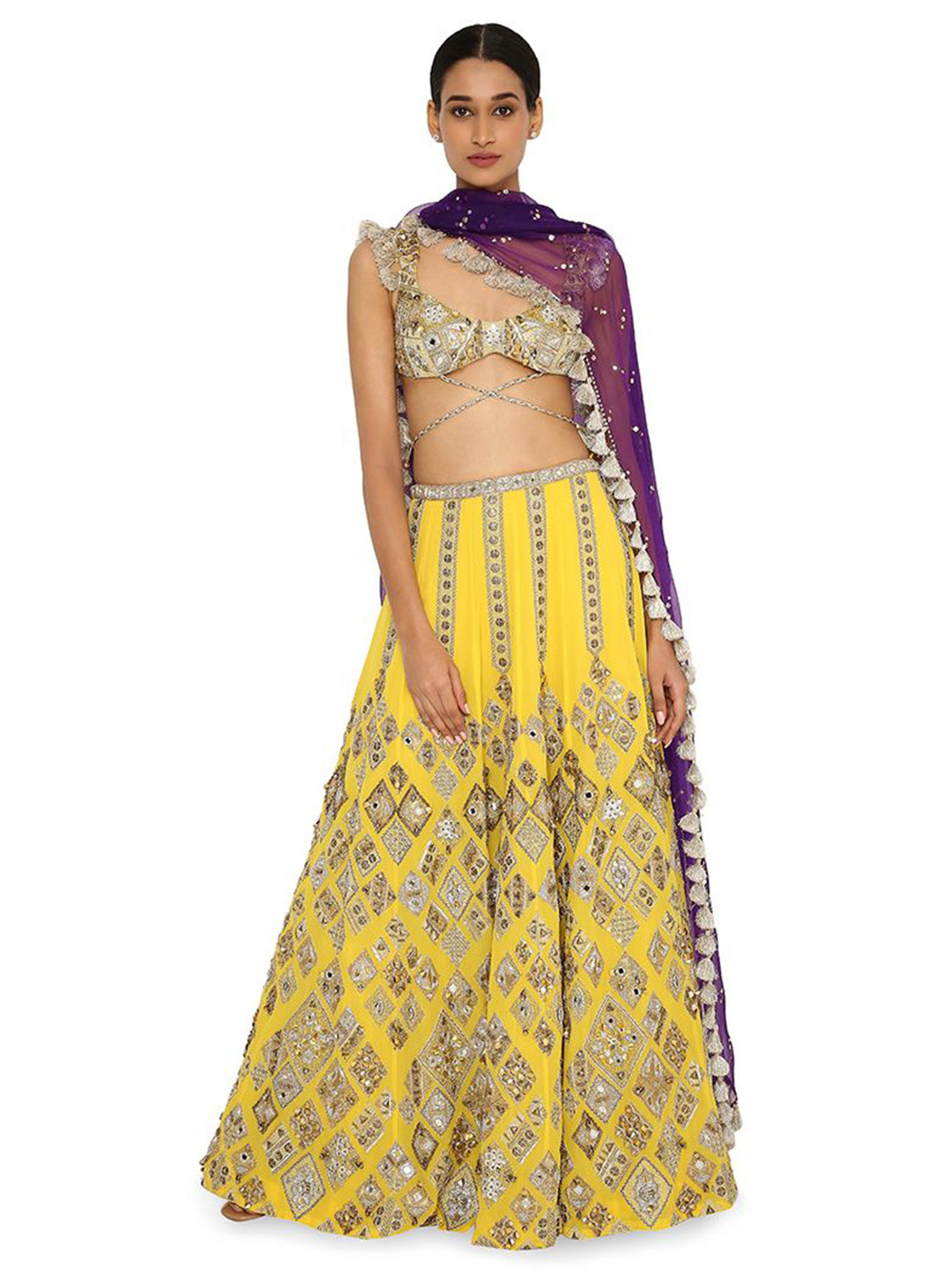 

Payal Singhal Embroidered Ready to Wear Lehenga & Blouse With Dupatta, Yellow
